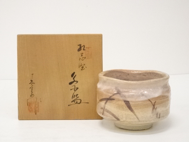 JAPANESE TEA CEREMONY / SHINO CHAWAN(TEA BOWL) / BY SHUNSO NAKAJIMA